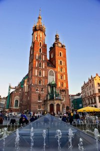 Krakow Poland Old Town Square St. Mary's Basilica